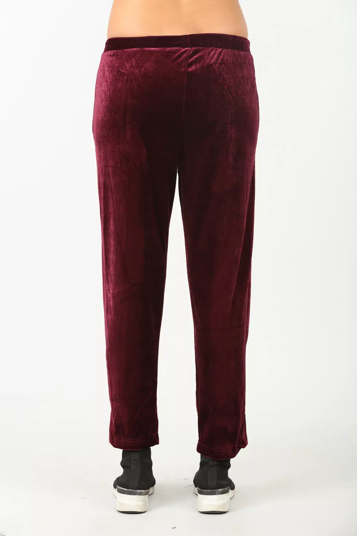 Wine Solid Pants For Females