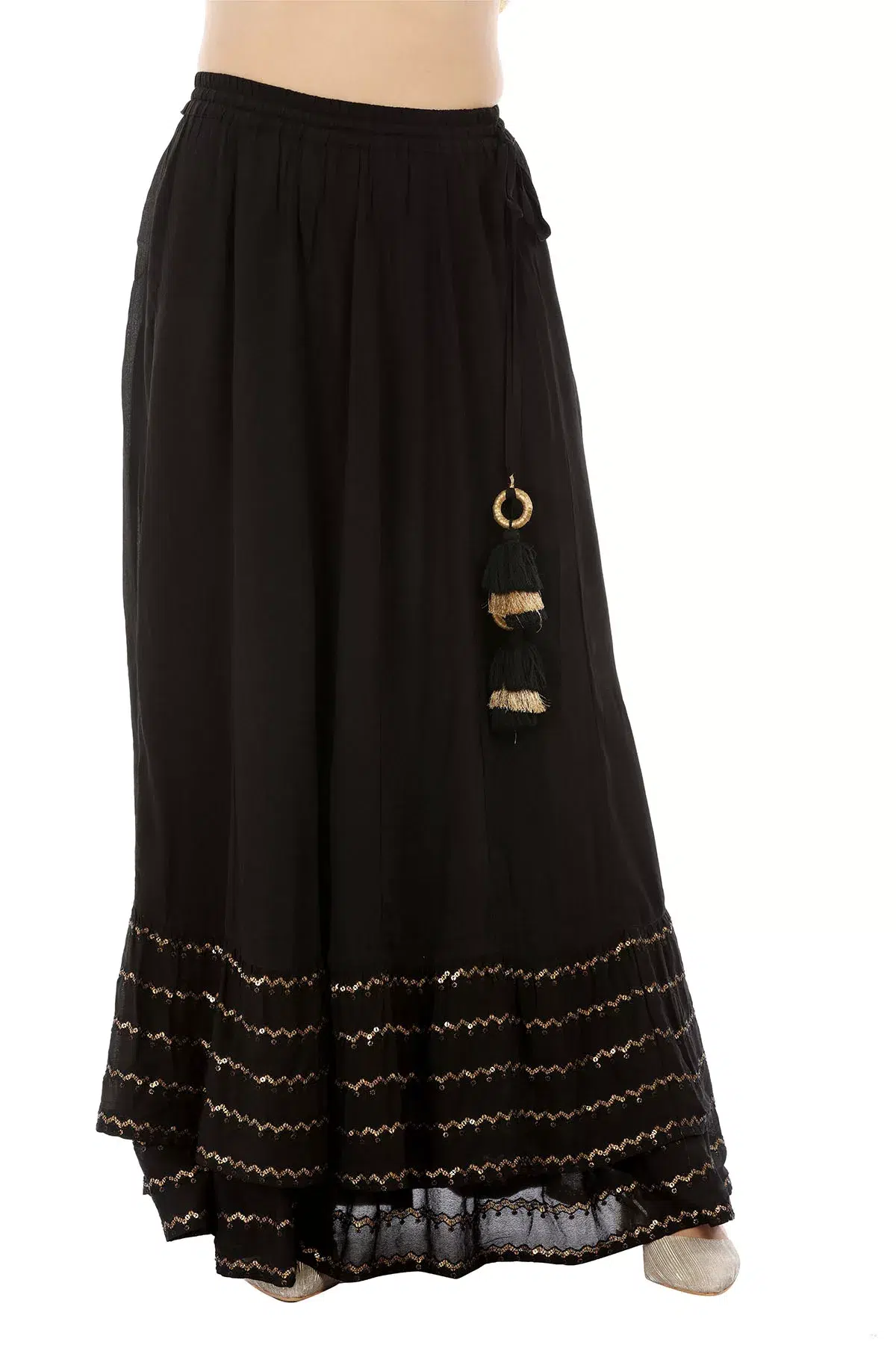 Solid Black Skirt For Women