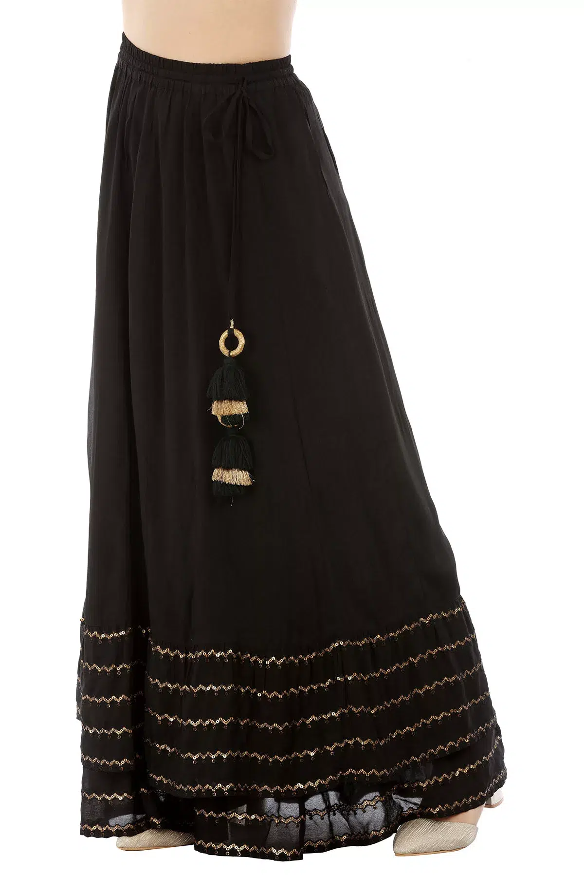 Solid Black Skirt For Women