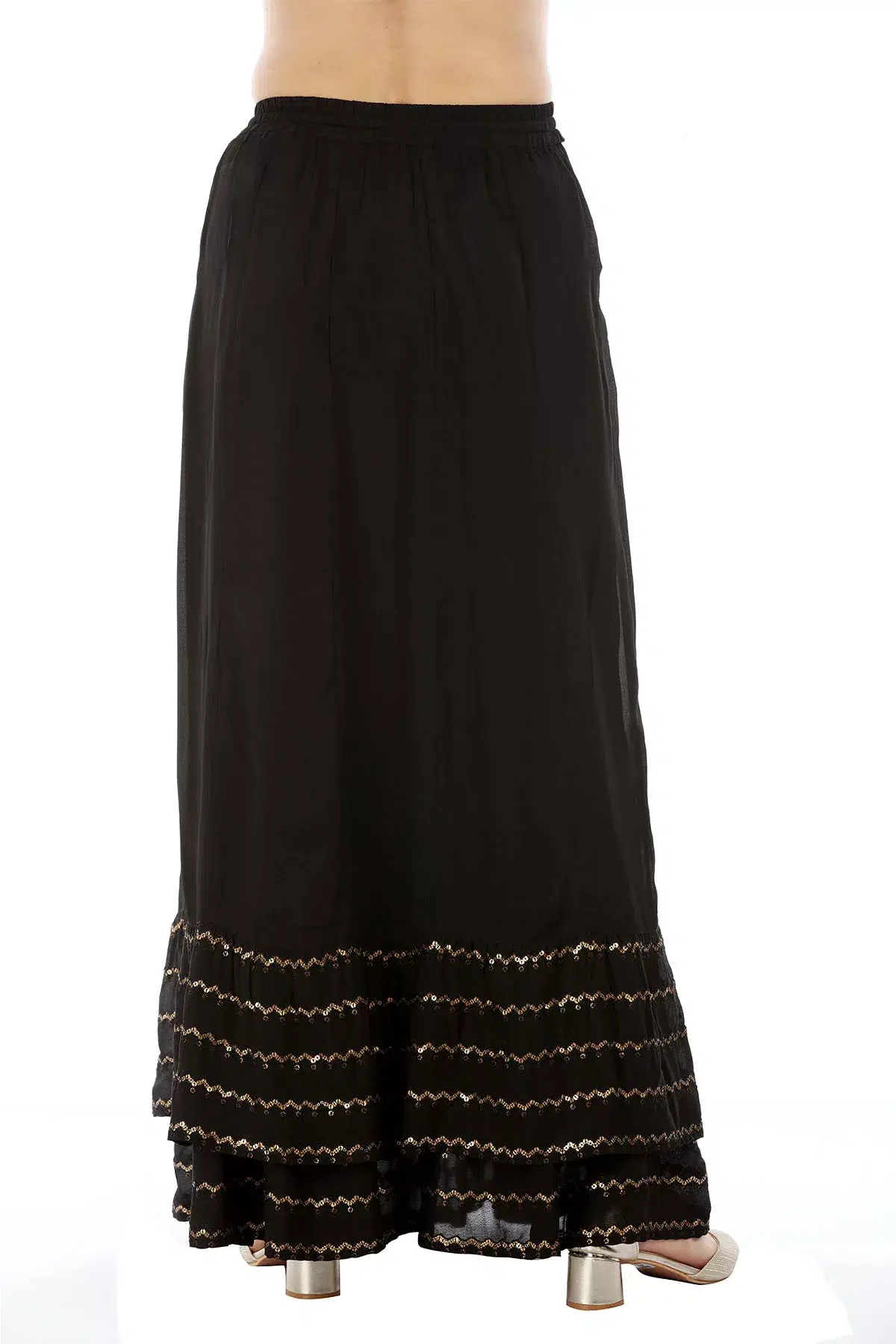 Solid Black Skirt For Women