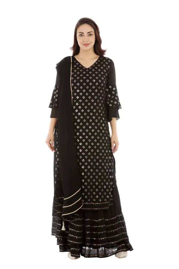Solid Black Skirt For Women