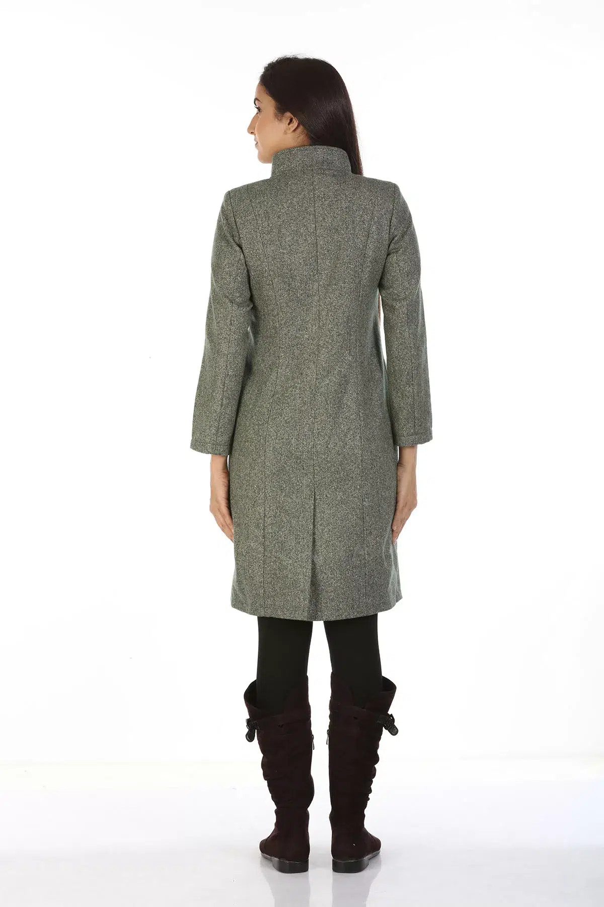 Woolen Collered Winter Overcoat (Grey) - Image 4