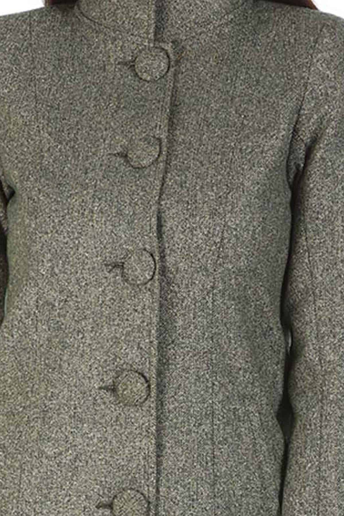 Woolen Collered Winter Overcoat (Grey) - Image 5