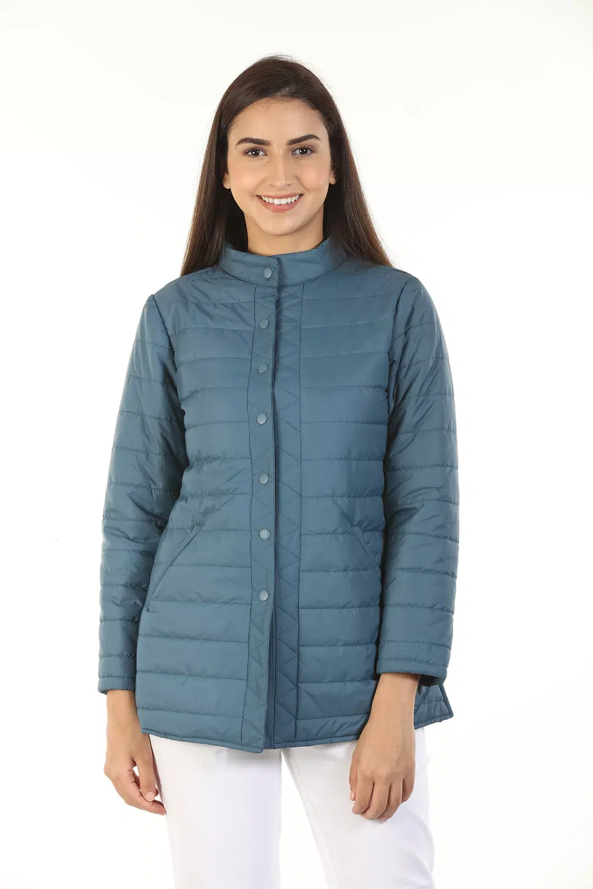 Polyester Women Blue Jacket