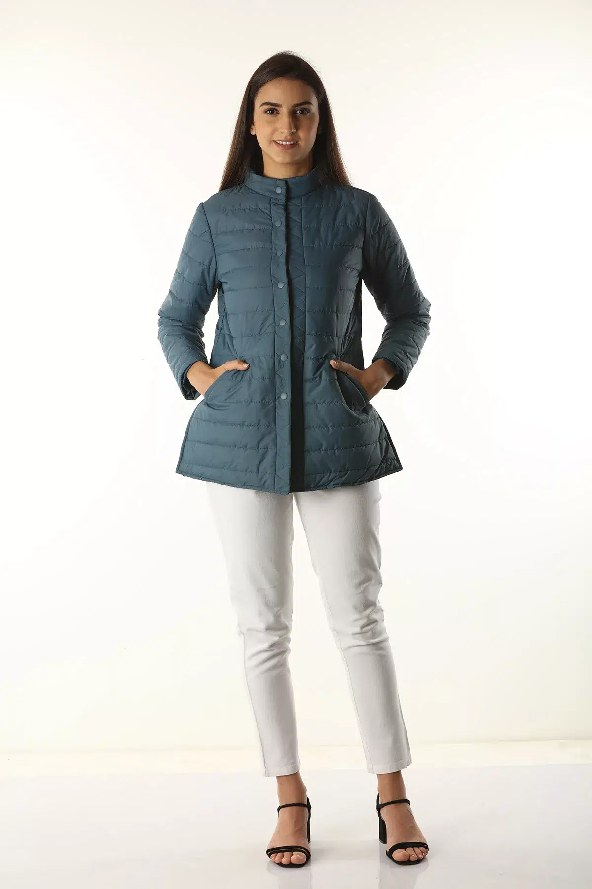 Polyester Women Blue Jacket