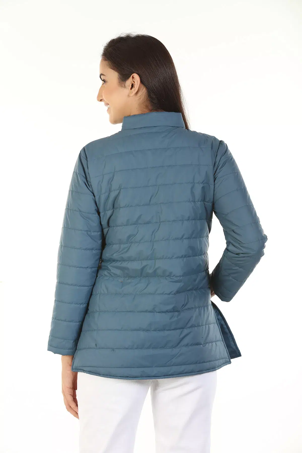 Polyester Women Blue Jacket
