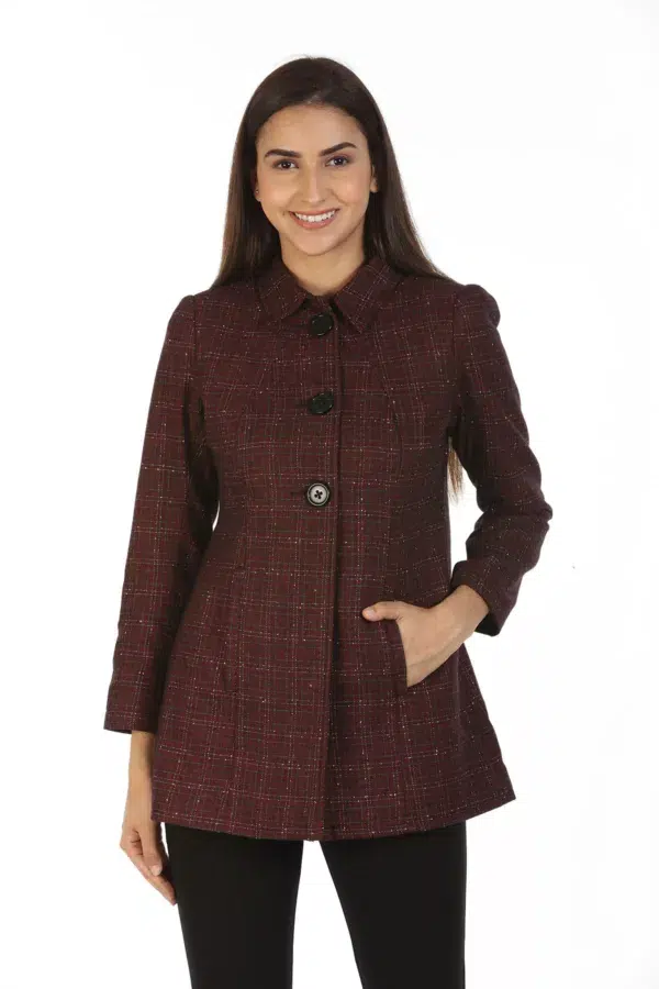 Maroon Jacket For Winter Ladies
