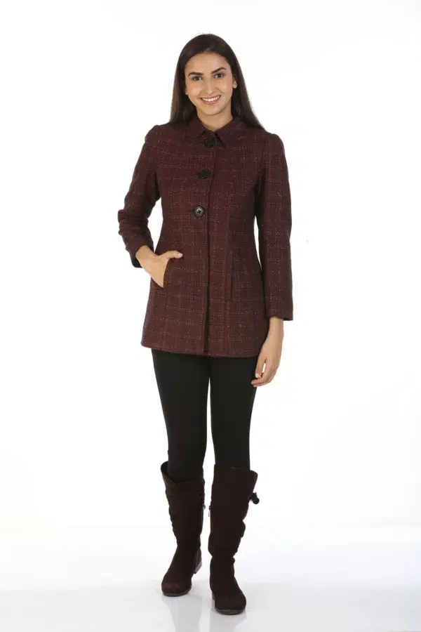 Maroon Jacket For Winter Ladies