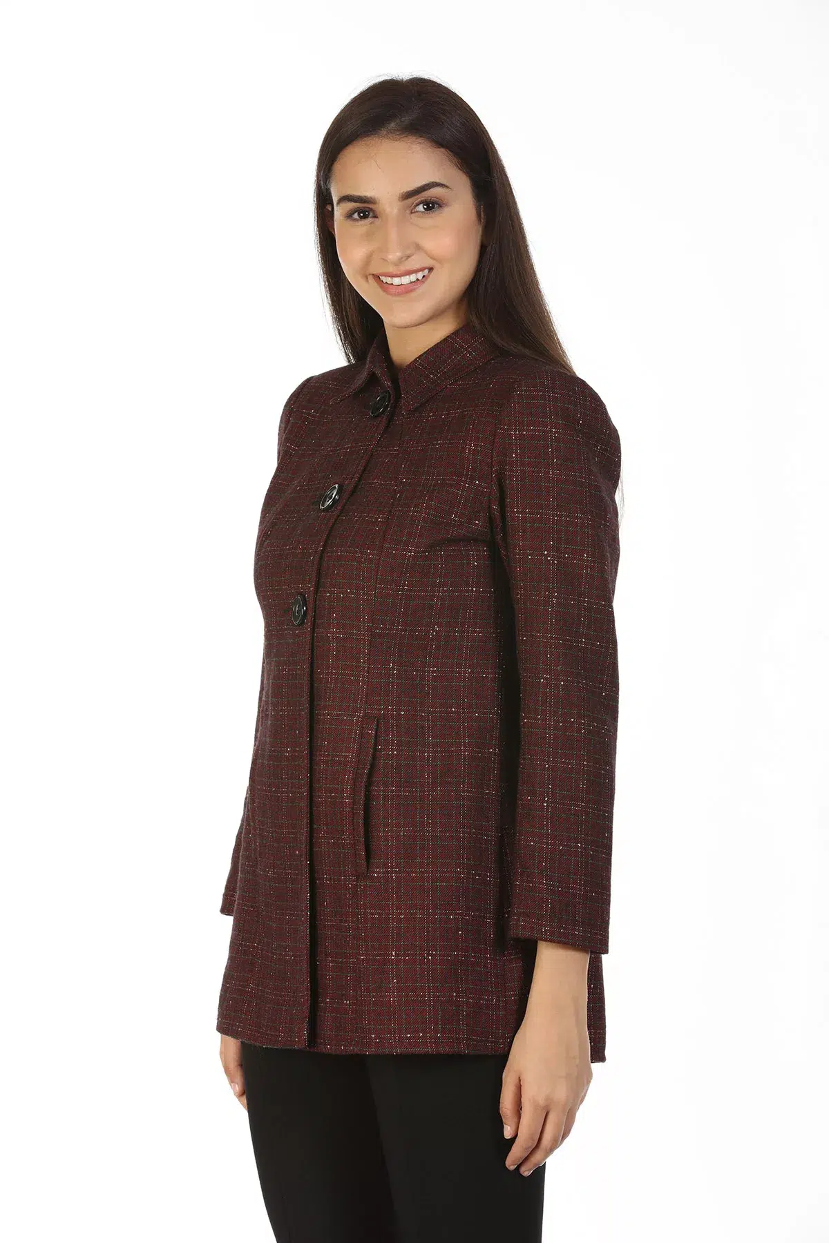 Maroon Jacket For Winter Ladies
