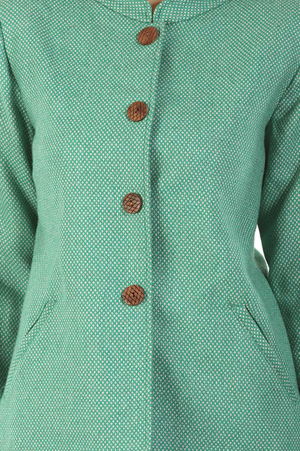 Green Woolen Jacket For Ladies