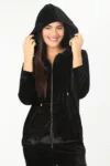 Solid Black Hoodie Women
