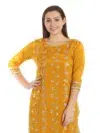 Embroidered Yellow Kurti For Women