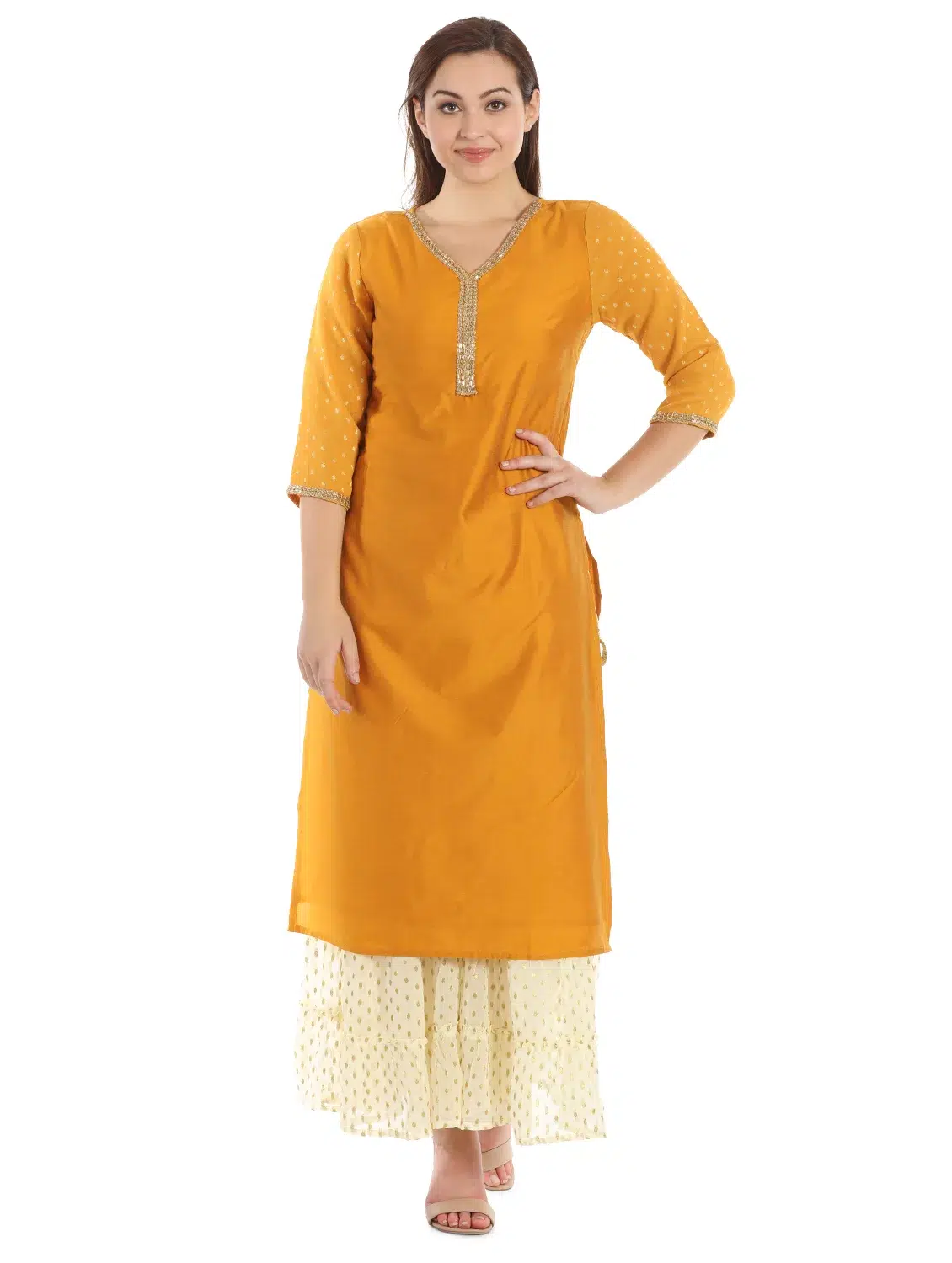 Coloured Silk & Georgette Kurti - Image 2
