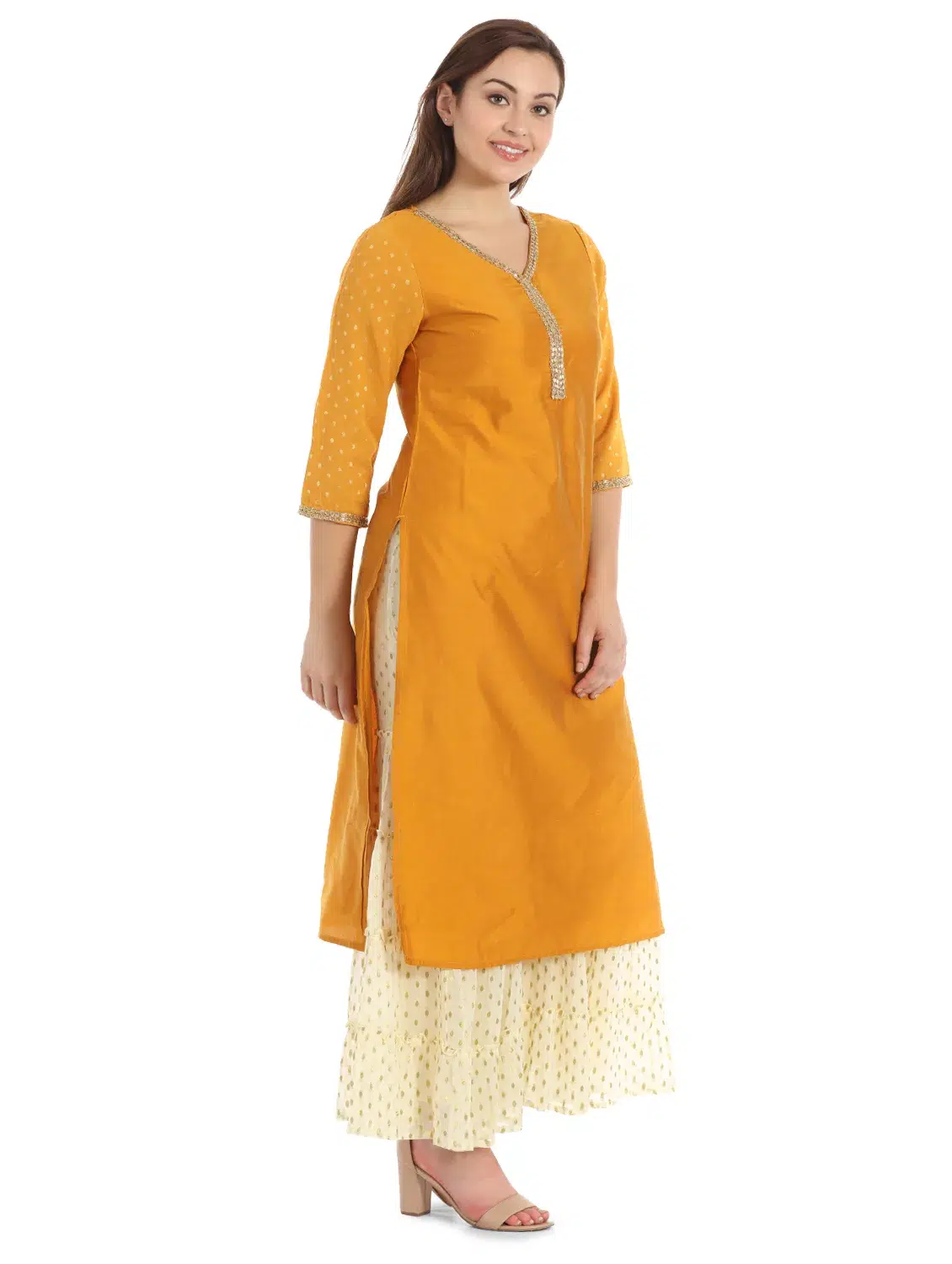 Coloured Silk & Georgette Kurti - Image 4