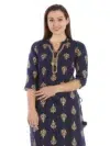 Printed Navy Blue Color Kurti For Women