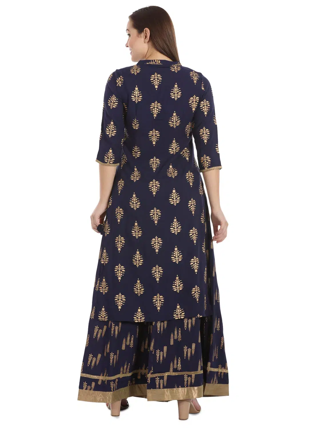 Printed Navy Blue Color Kurti For Women