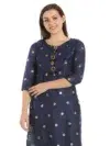 Printed Navy Blue Color Kurti For Women