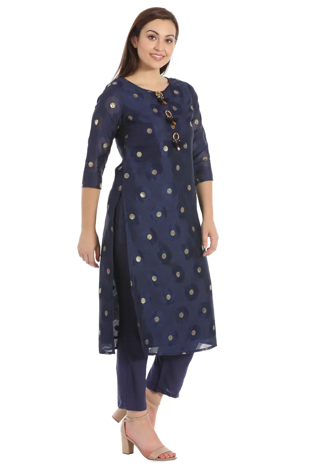 Printed Navy Blue Color Kurti For Women
