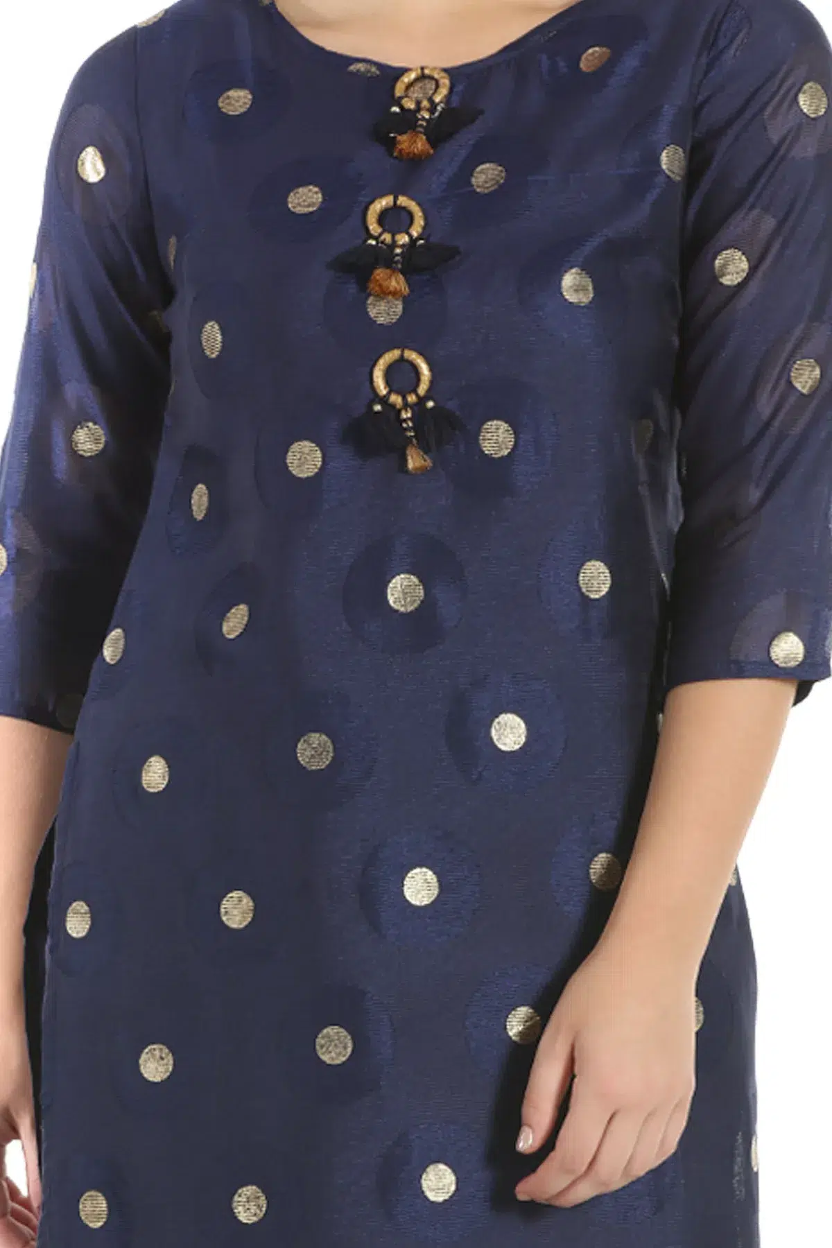 Printed Navy Blue Color Kurti For Women