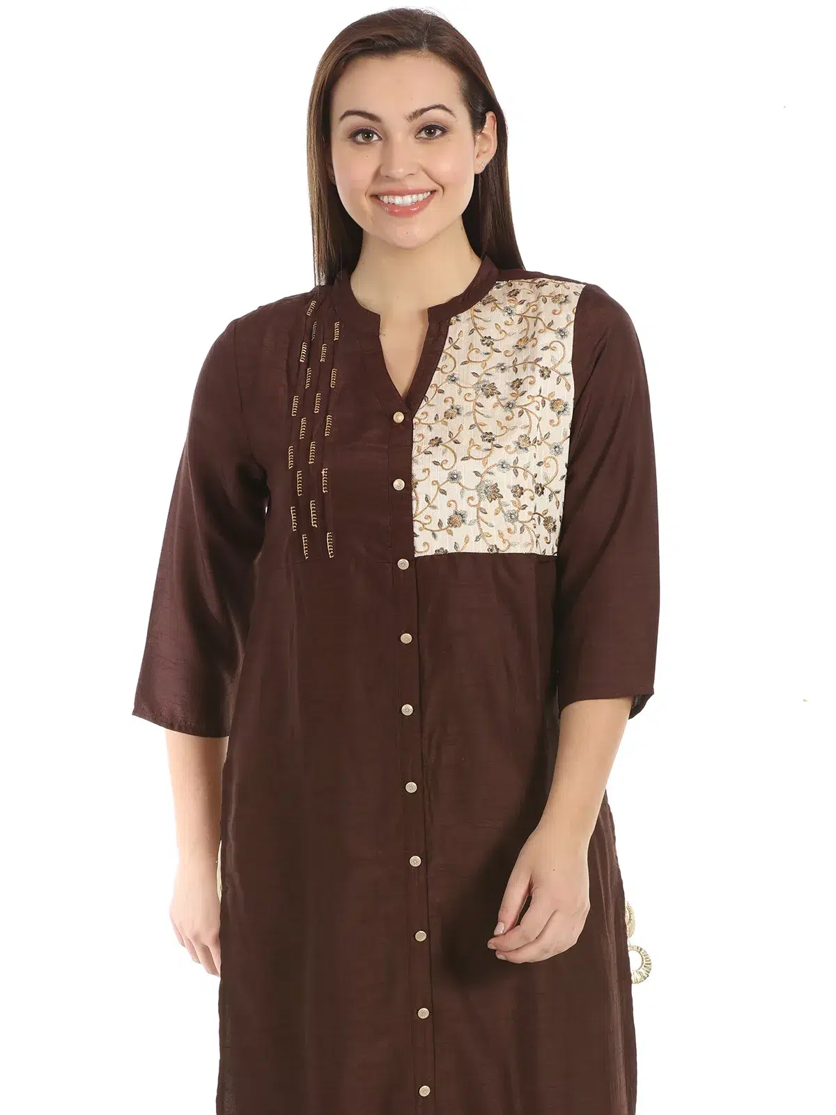 Embroidered Brown Kurtis For Women