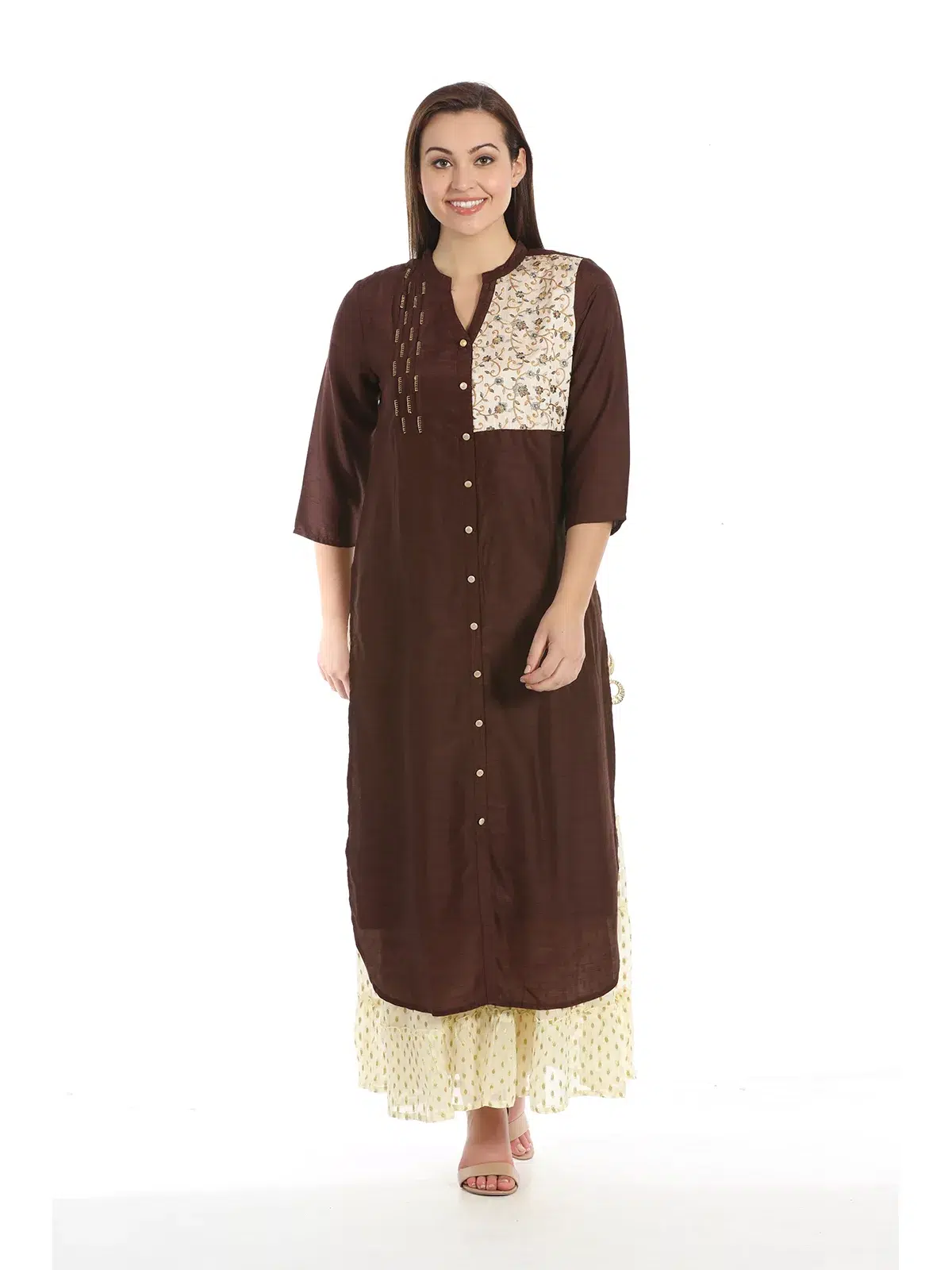 Embroidered Brown Kurtis For Women