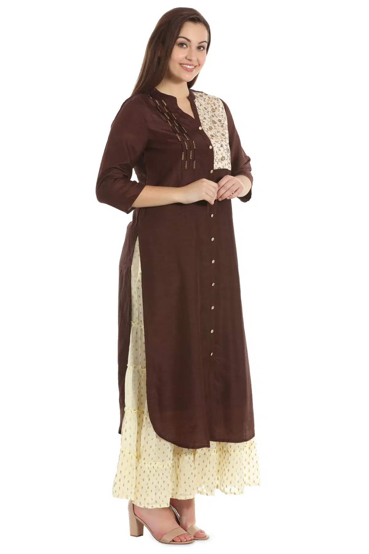 Embroidered Brown Kurtis For Women