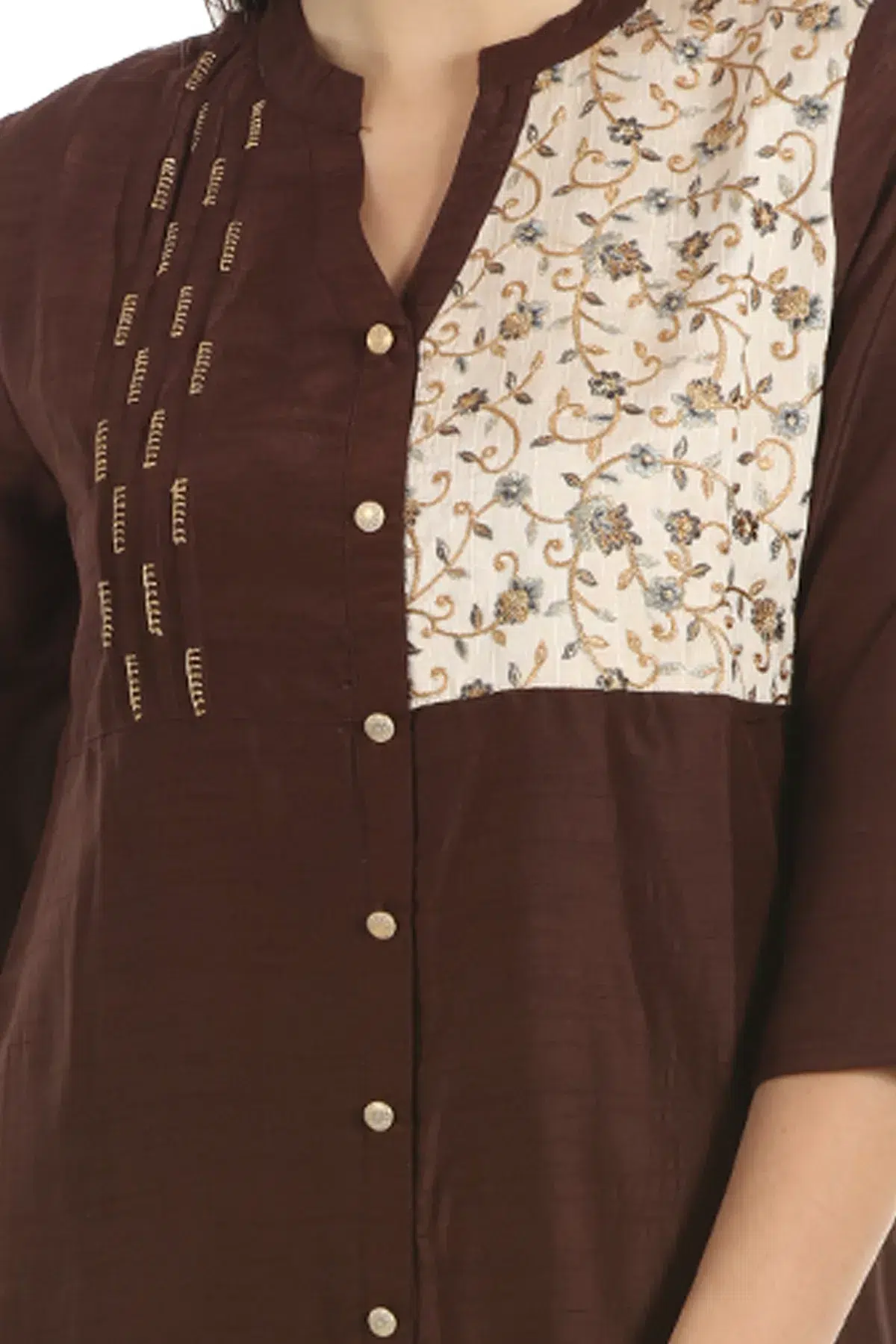Embroidered Brown Kurtis For Women