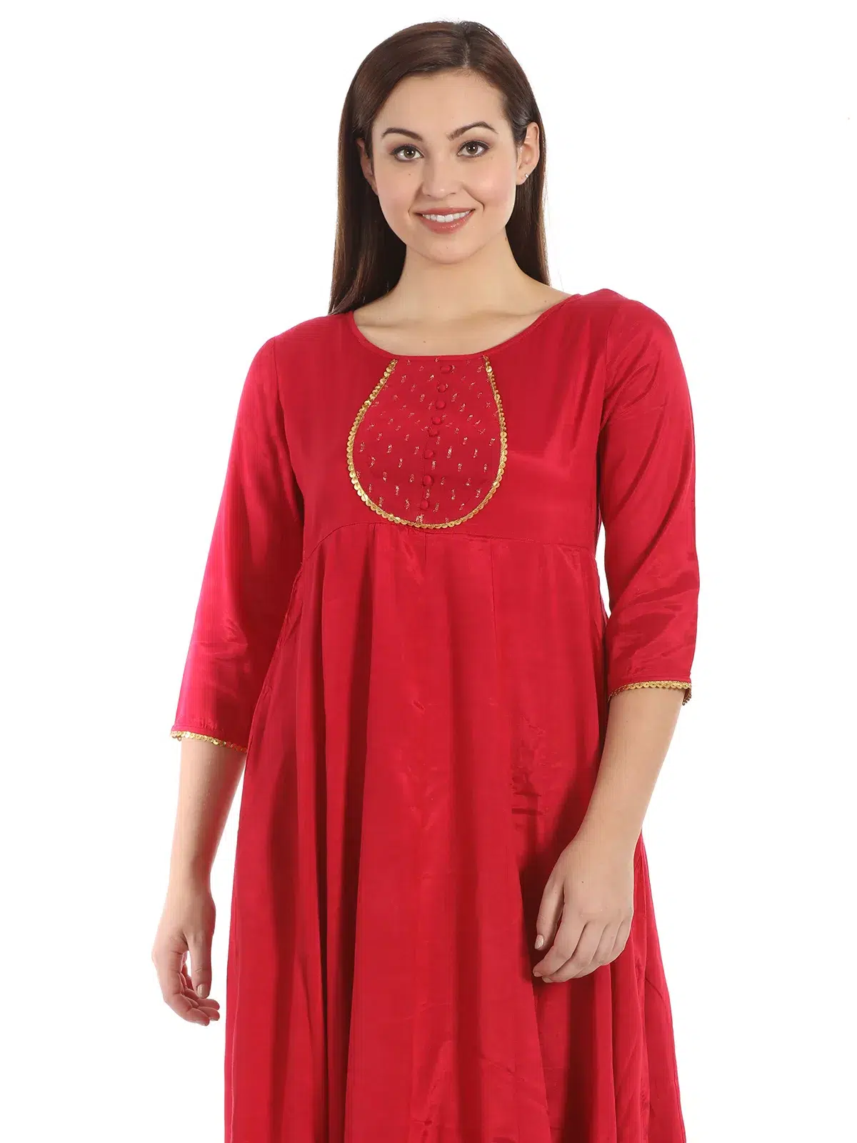 Solid Red Kurti For Women