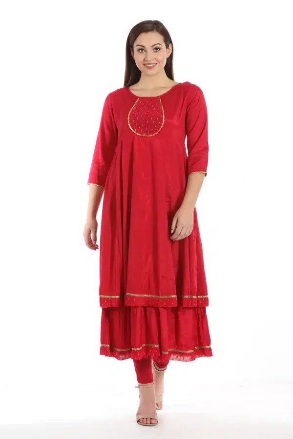 Solid Red Kurti For Women