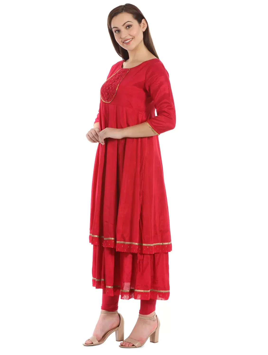 Solid Red Kurti For Women