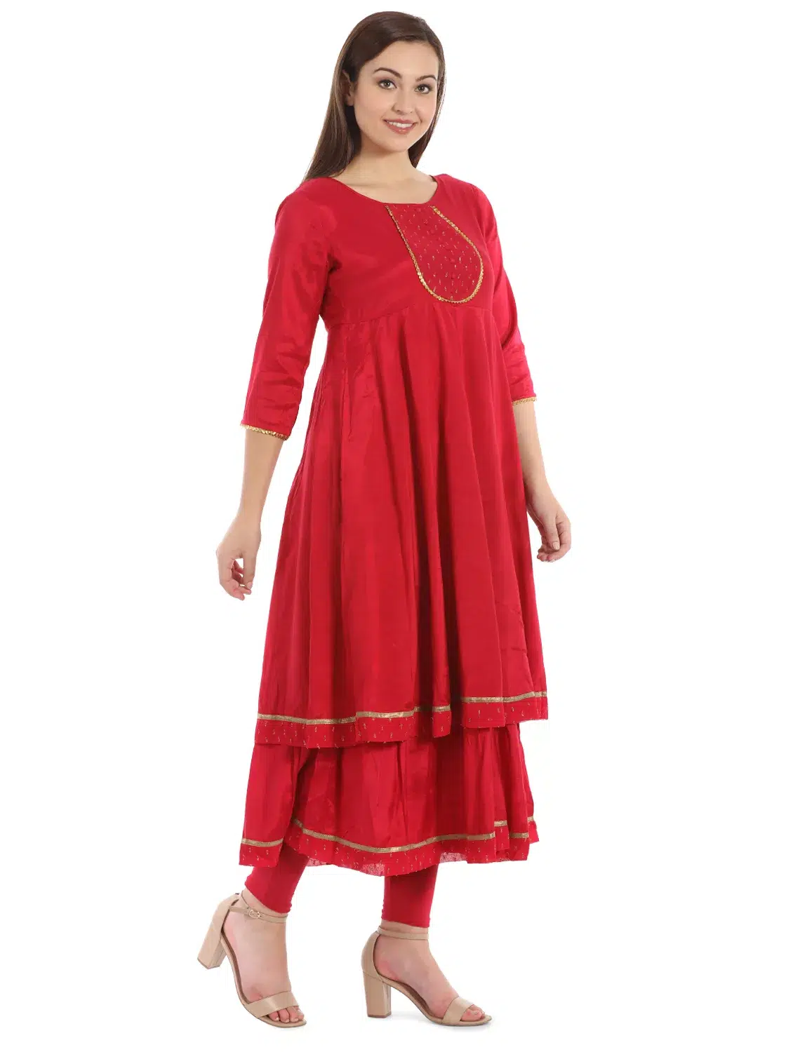 Solid Red Kurti For Women