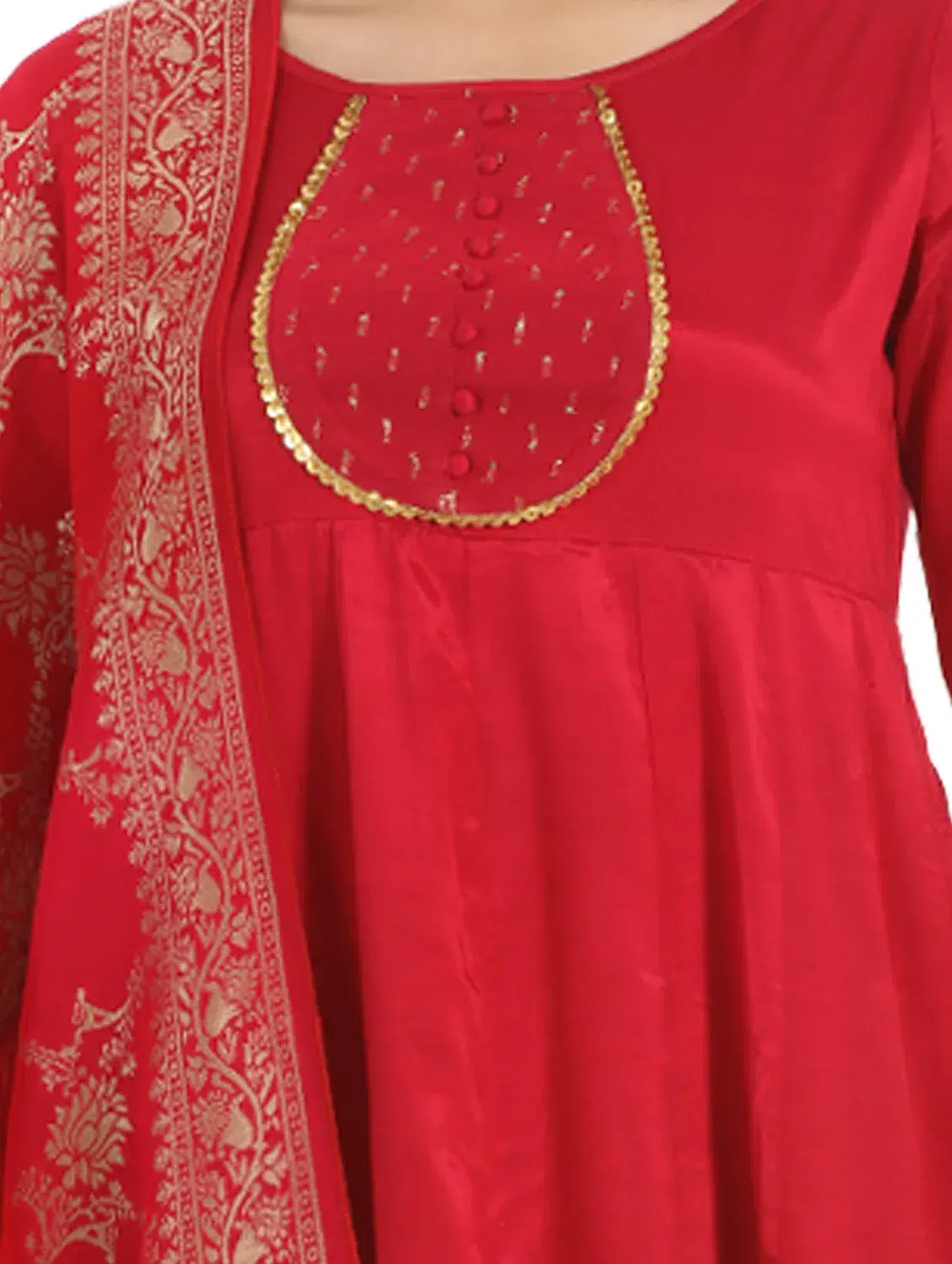 Solid Red Kurti For Women