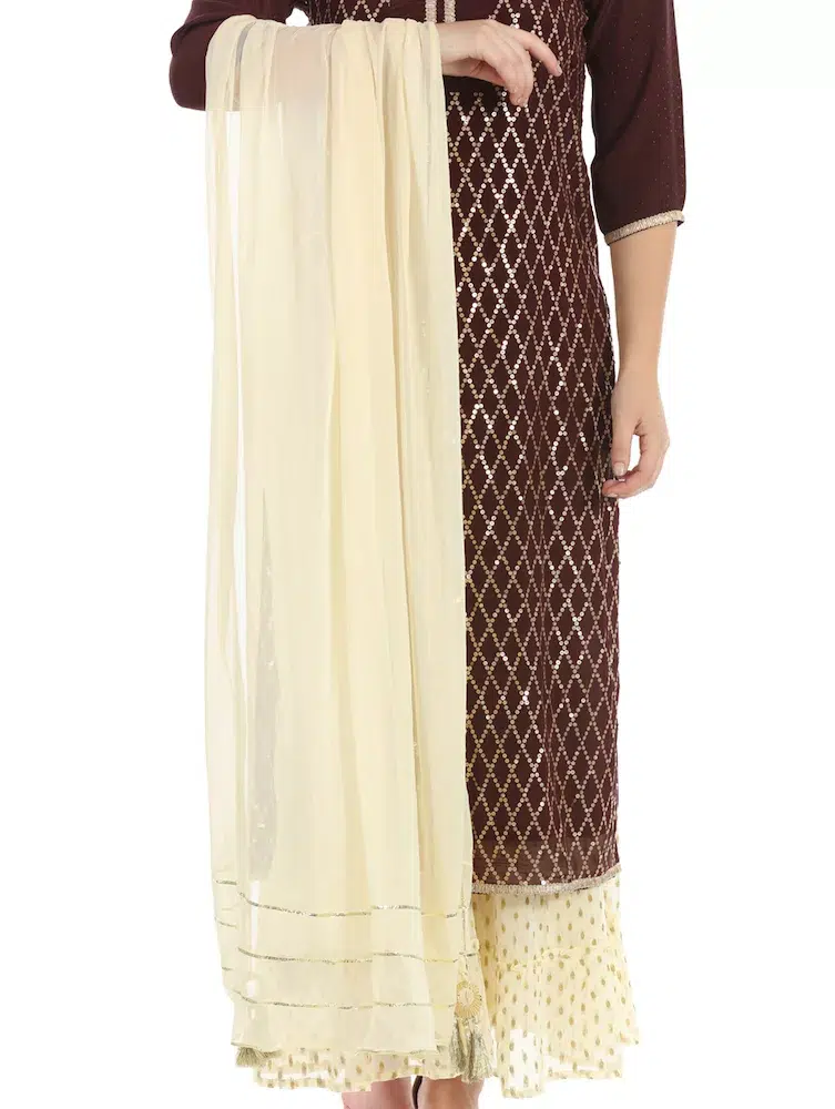 Embroidered Brown Kurti For Women