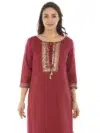 Solid Dark Pink Kurti For Women
