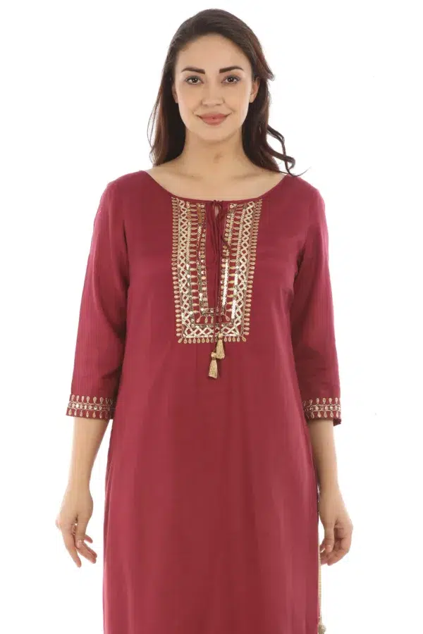Solid Dark Pink Kurti For Women