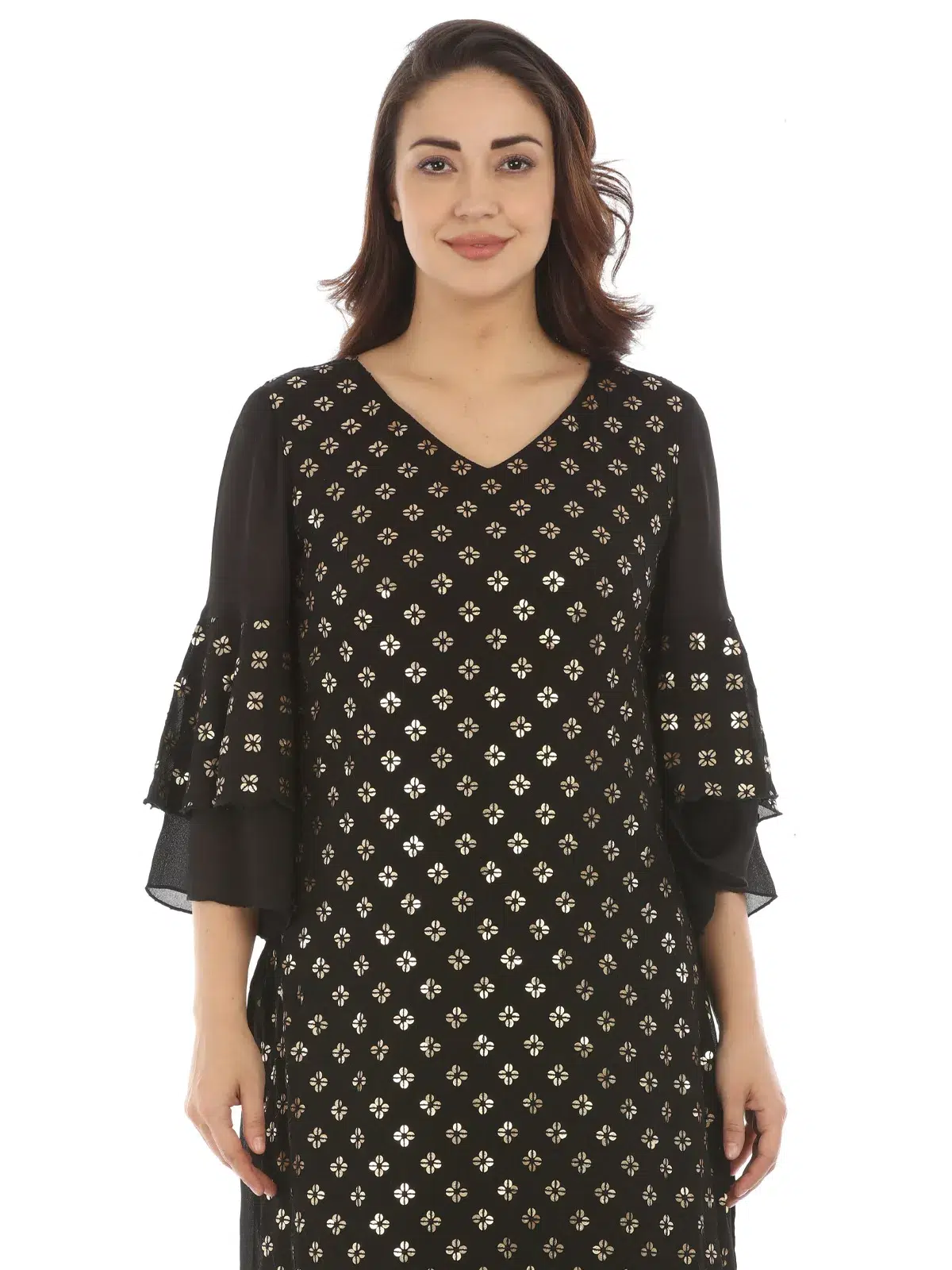 Printed Black Kurti For Women