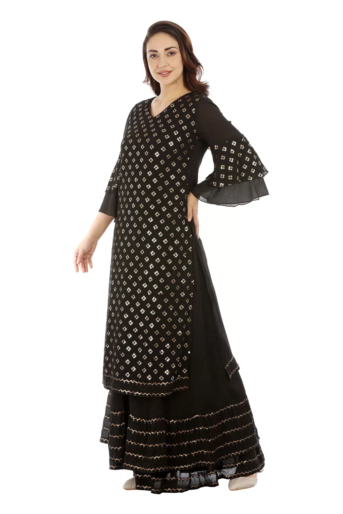 Printed Black Kurti For Women