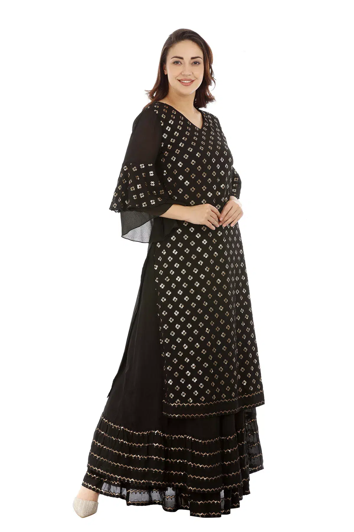 Printed Black Kurti For Women