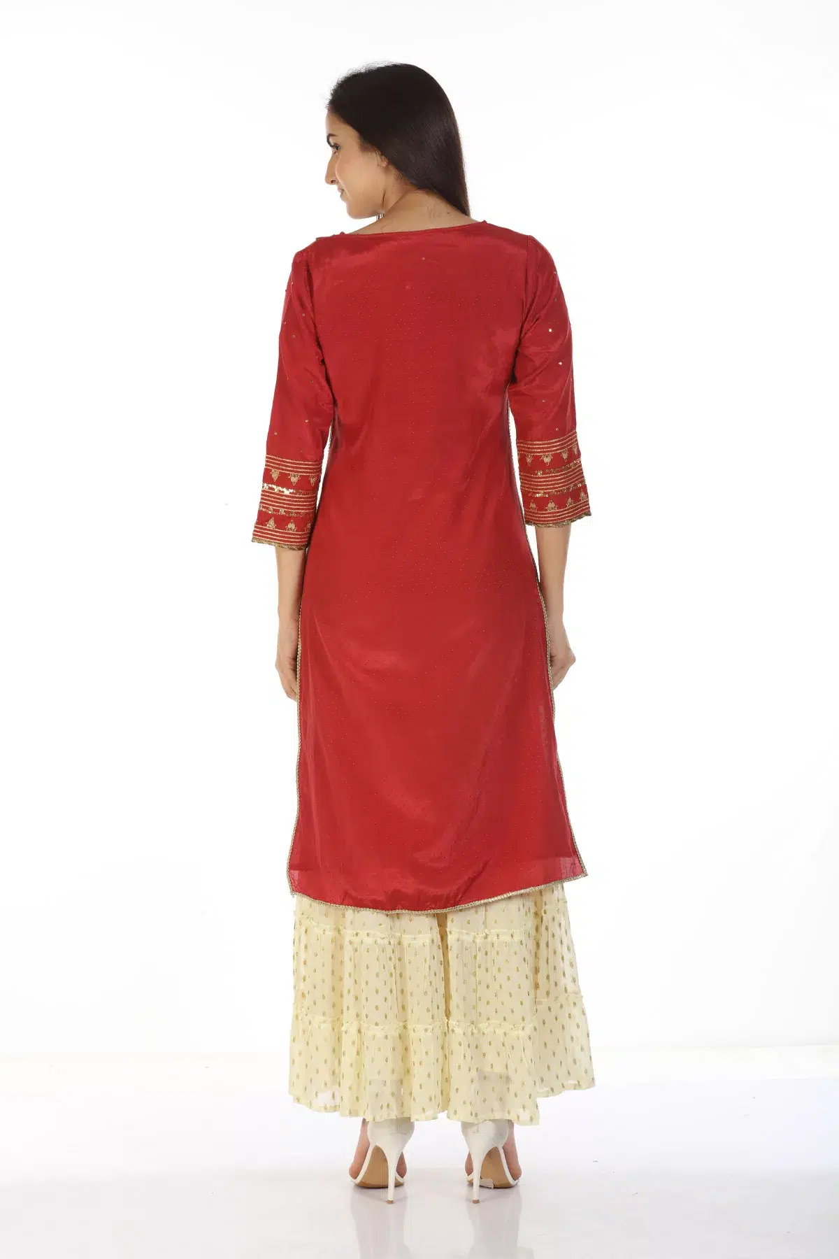 Embroidered Red Kurti For Women