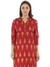 Printed Red Kurti Online For Women