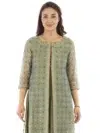 Printed Olive Green Kurta For Women