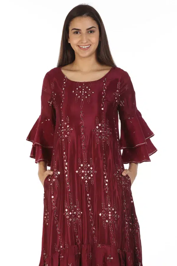 Wine Colour Kurti For Women