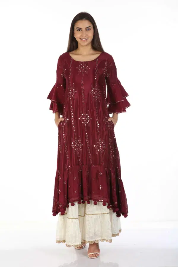 Wine Colour Kurti For Women