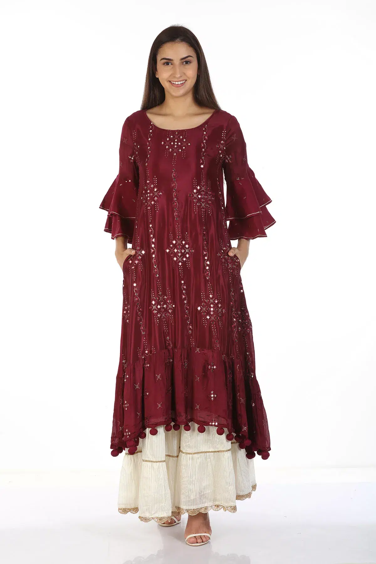 Wine Colour Kurti For Women