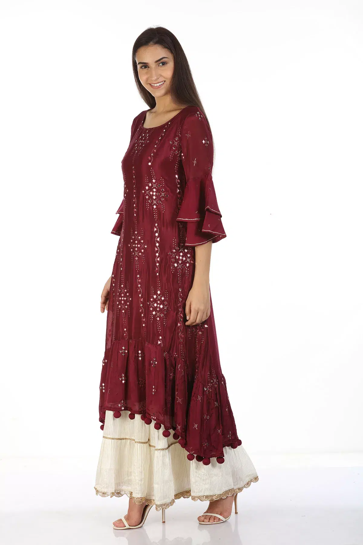 Wine Colour Kurti For Women