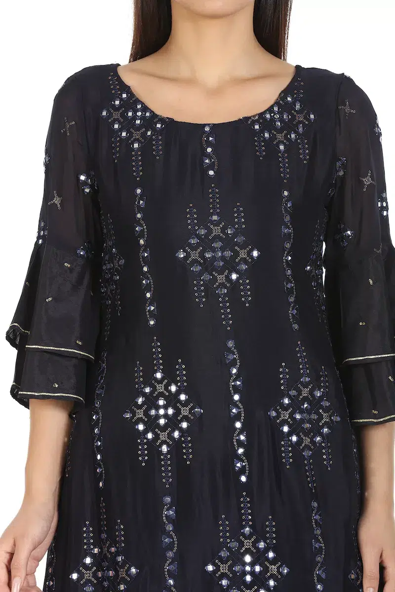 Charcoal Purple Kurtis For Women