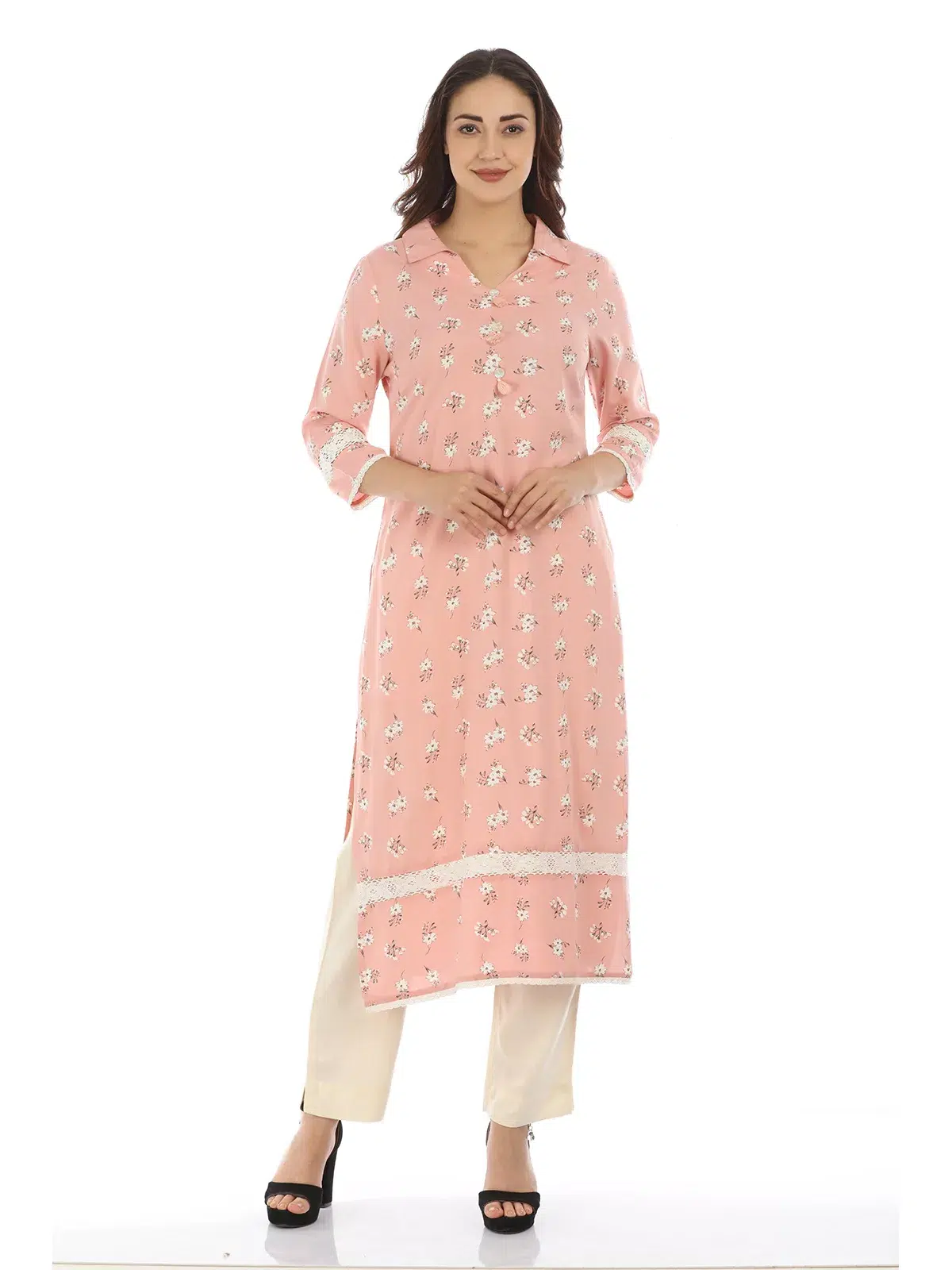 Pink Printed Kurta Women