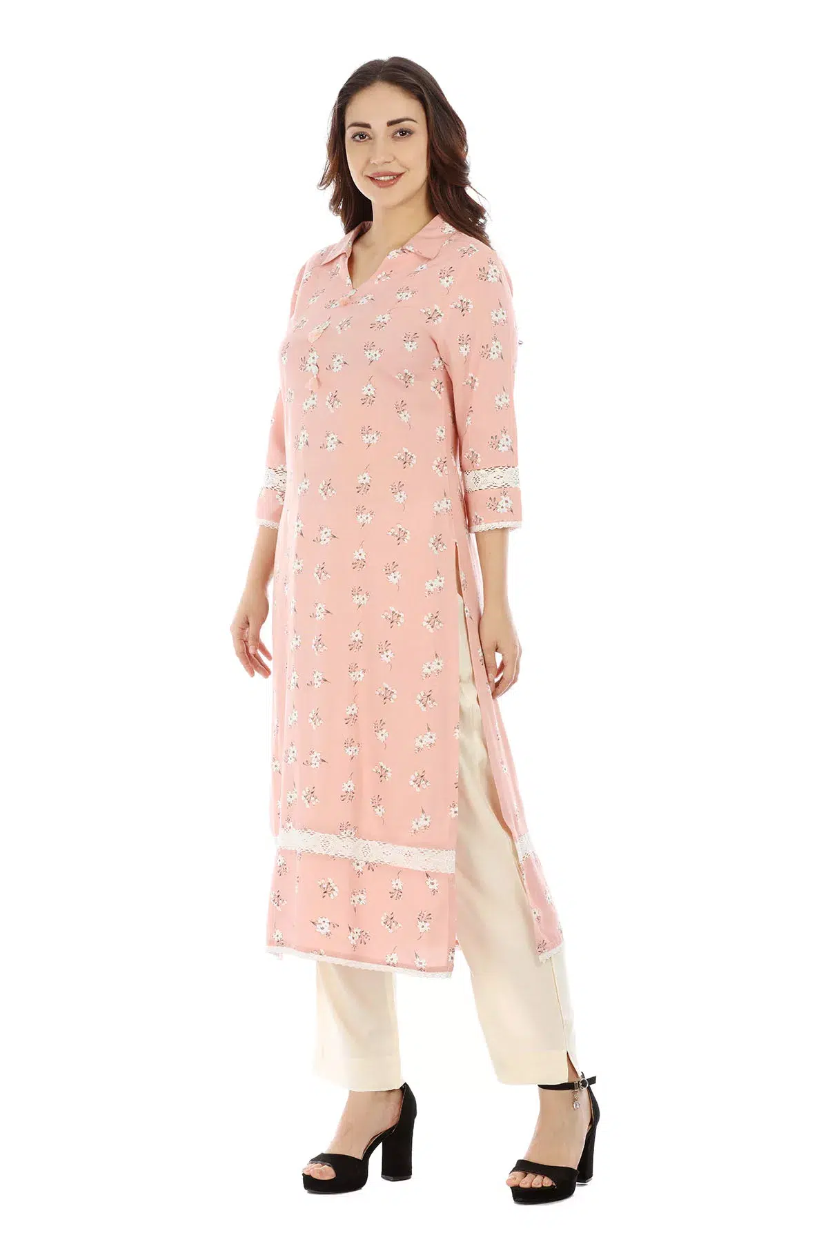 Pink Printed Kurta Women