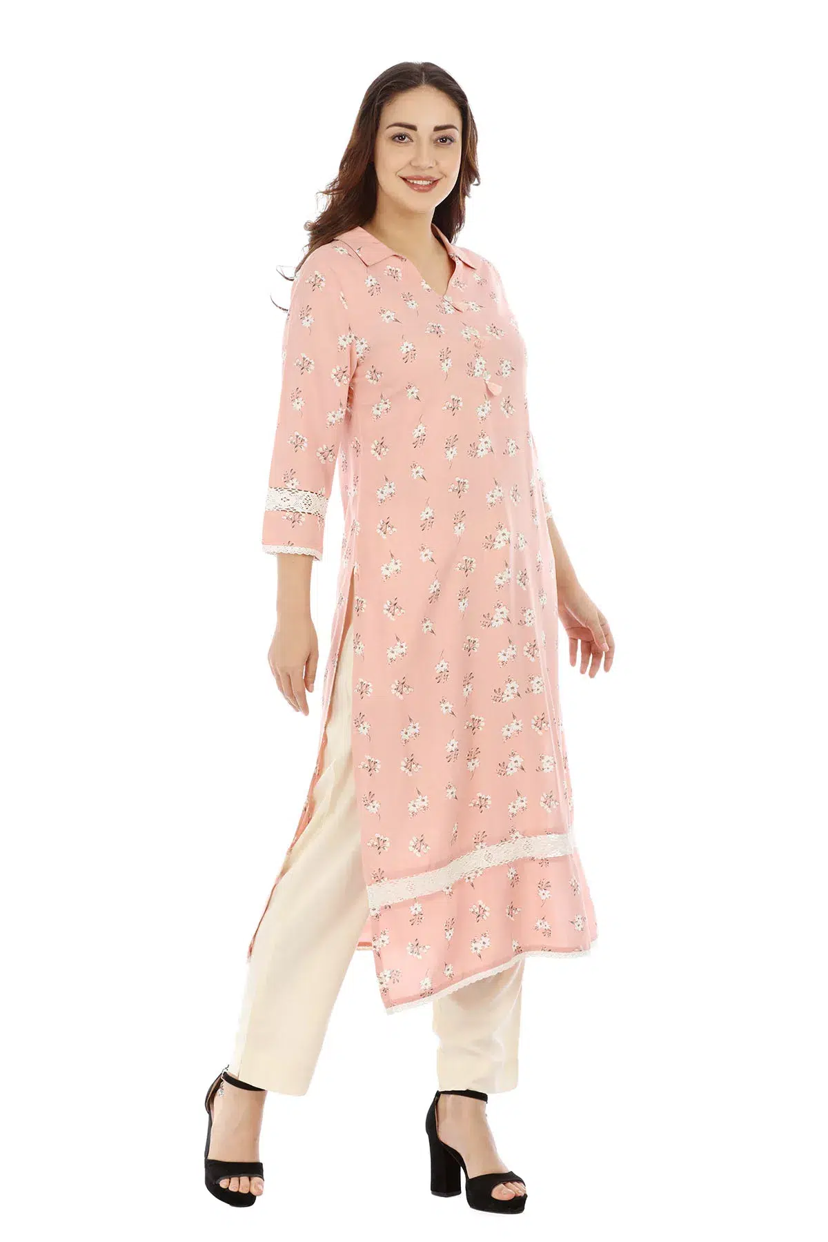 Pink Printed Kurta Women