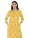 Printed Kurta Yellow Colour For Woman